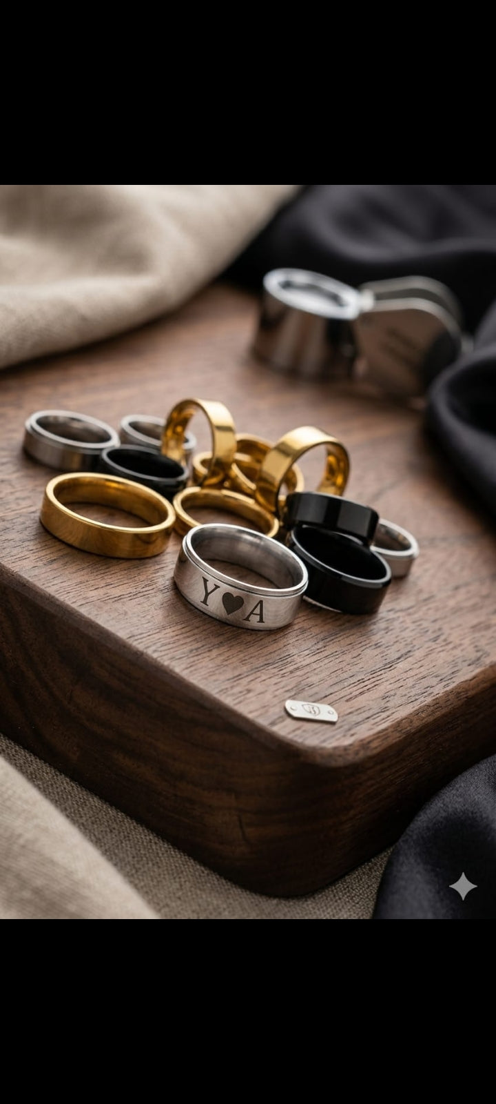 Personalized Name Engraved Rings - Golden & Steel Colors