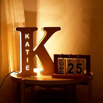 WOODEN ENGRAVED NAME PERSONALIZED NIGHT LIGHT
