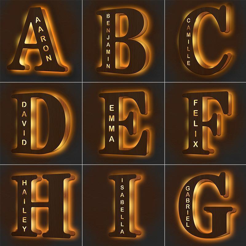 WOODEN ENGRAVED NAME PERSONALIZED NIGHT LIGHT