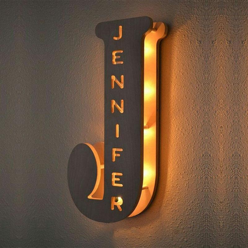 WOODEN ENGRAVED NAME PERSONALIZED NIGHT LIGHT