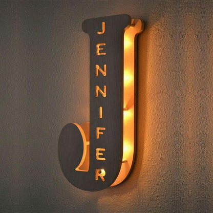 WOODEN ENGRAVED NAME PERSONALIZED NIGHT LIGHT