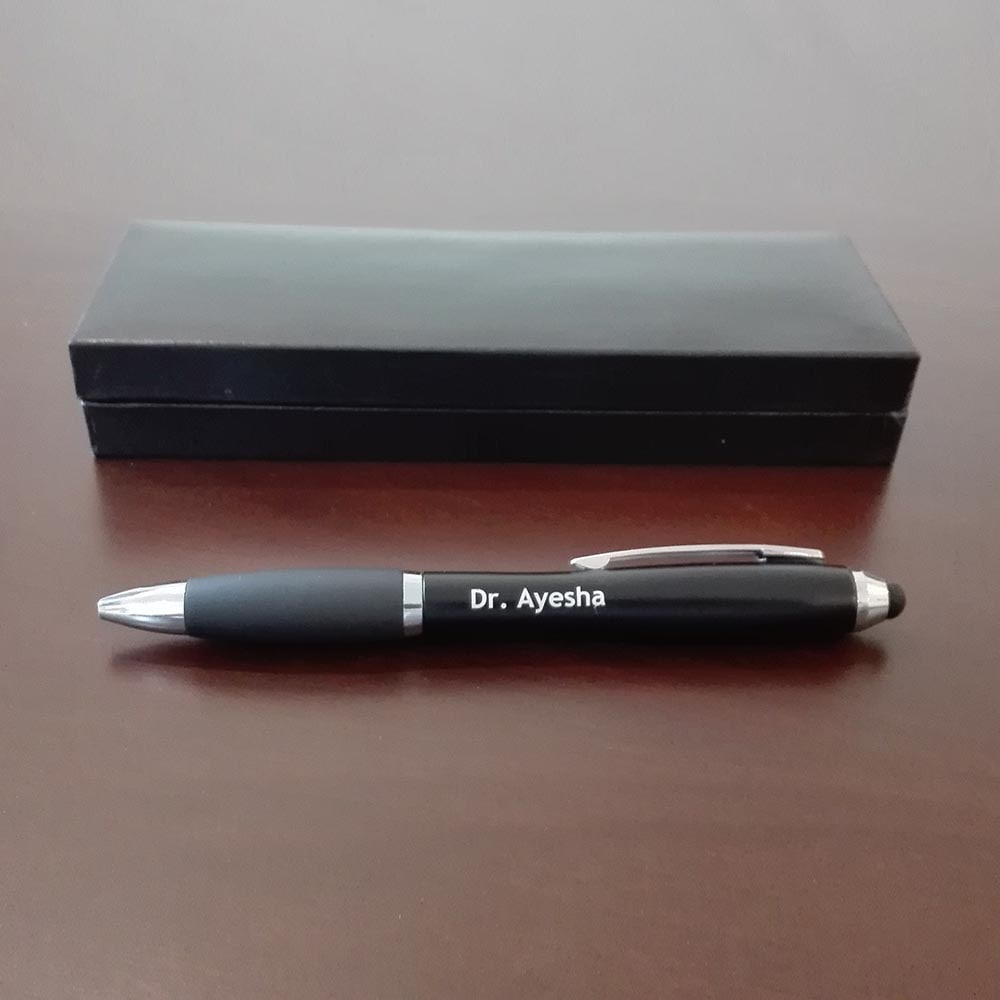 Backlit Name Click Stylus Pen With Box