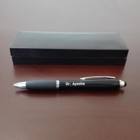 Backlit Name Click Stylus Pen With Box