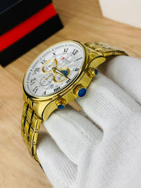 CURREN 8427 - Moongraph Working Stainless Steel Chain Watch For Men's