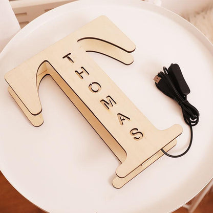 WOODEN ENGRAVED NAME PERSONALIZED NIGHT LIGHT