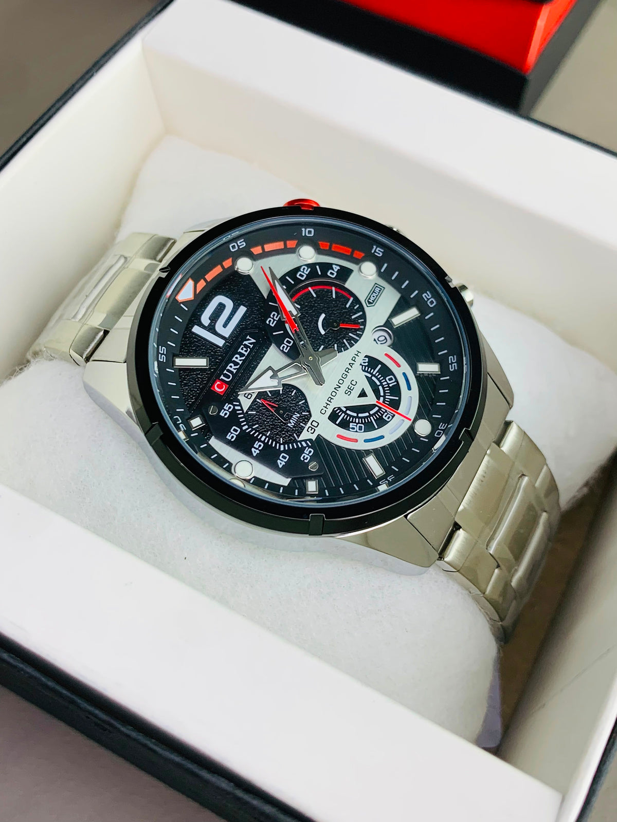 CURREN 8395 - Chronograph Working Stainless Steel Watch For Men's