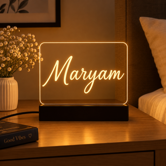 Glow Signature Name Lamp | Custom LED Acrylic Décor