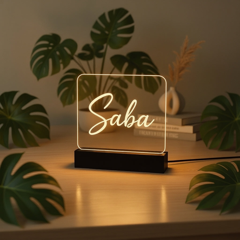 Custom Name Acrylic LED Lamp | Personalized Table Night Light
