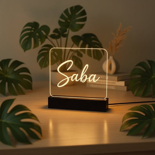 Custom Name Acrylic LED Lamp | Personalized Table Night Light