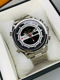 CURREN 8404 - Dual Time Analog And Digital Display Watch For Men's