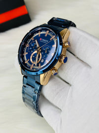 CURREN 8355 - Stainless Steel Chronograph Working Watch For Men's