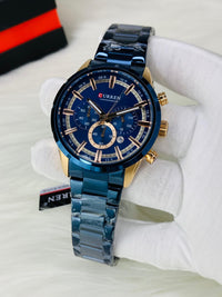 CURREN 8355 - Stainless Steel Chronograph Working Watch For Men's