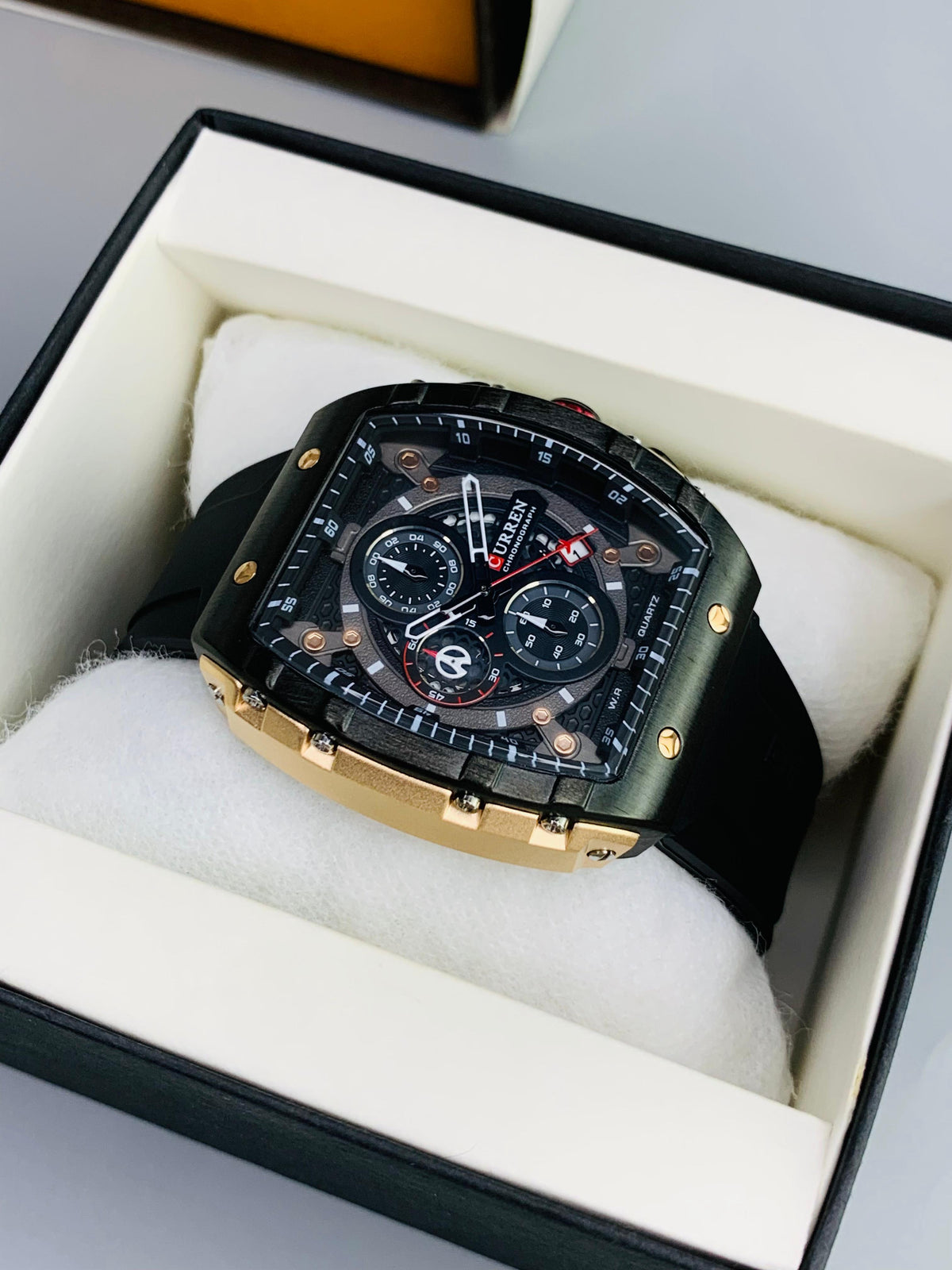 CURREN 8442 - Rubber Strap Chronograph Working Watch For Men's