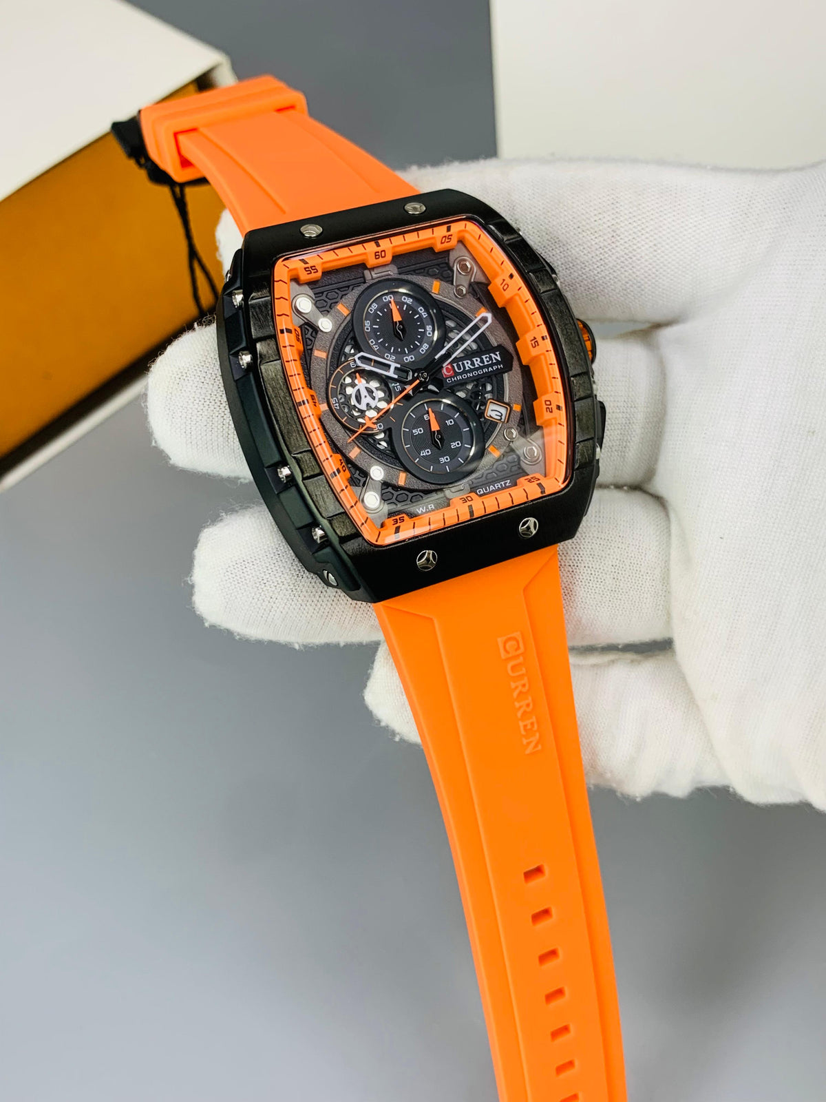 CURREN 8442 - Rubber Strap Chronograph Working Watch For Men's