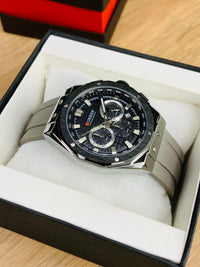 CURREN 8464 - Chronograph Working Rubber Strap Watch For Men