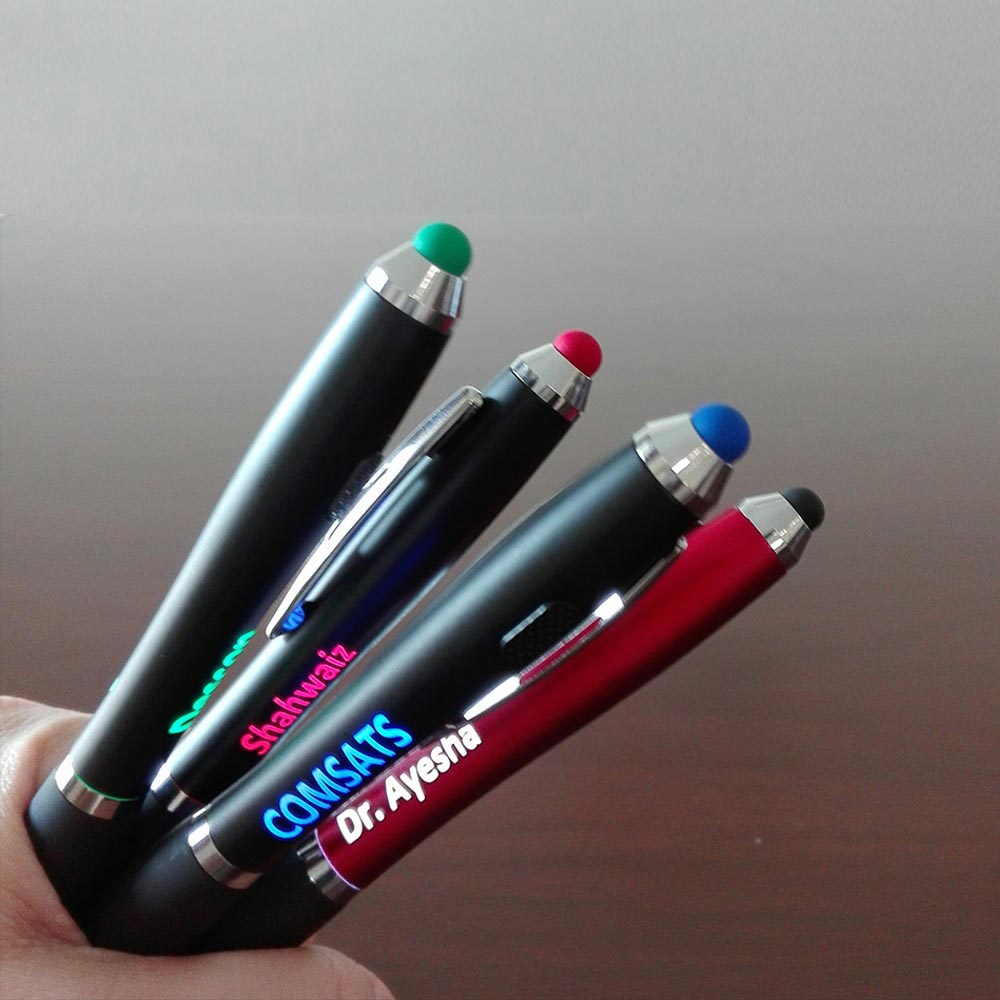 Colored Backlit Name Stylus Pen