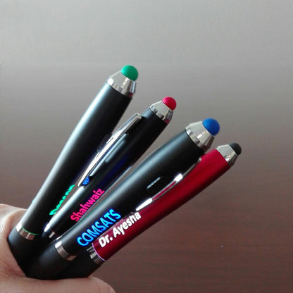 Colored Backlit Name Stylus Pen