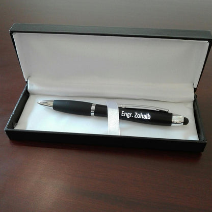 Backlit Name Click Stylus Pen With Box