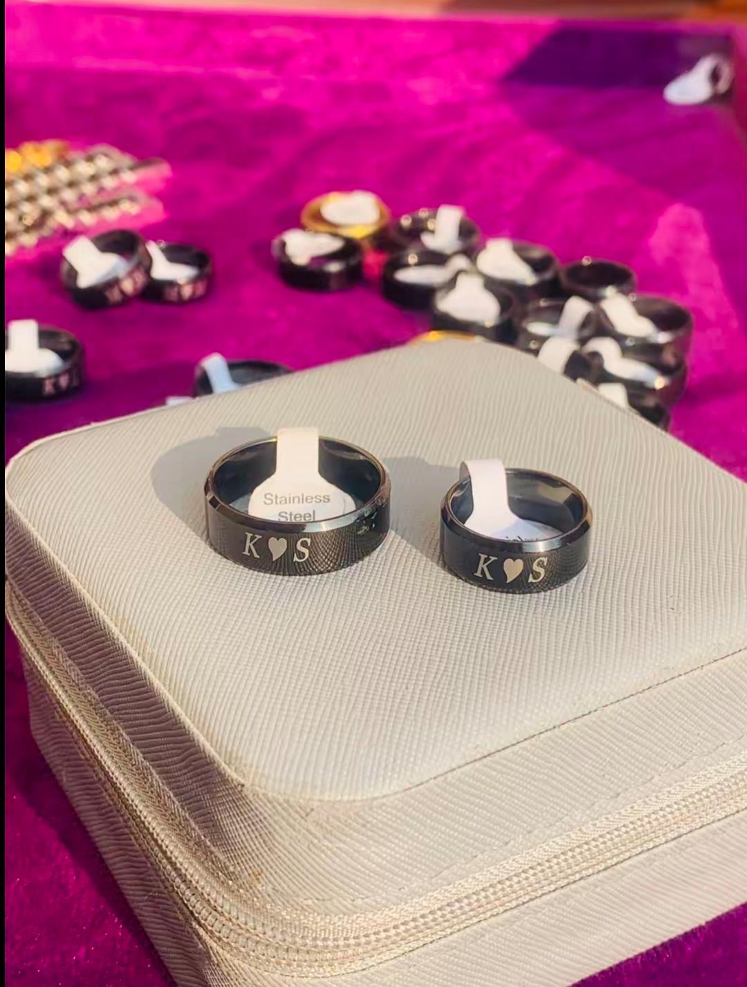 Personalized Name Engraved Rings - Golden & Steel Colors