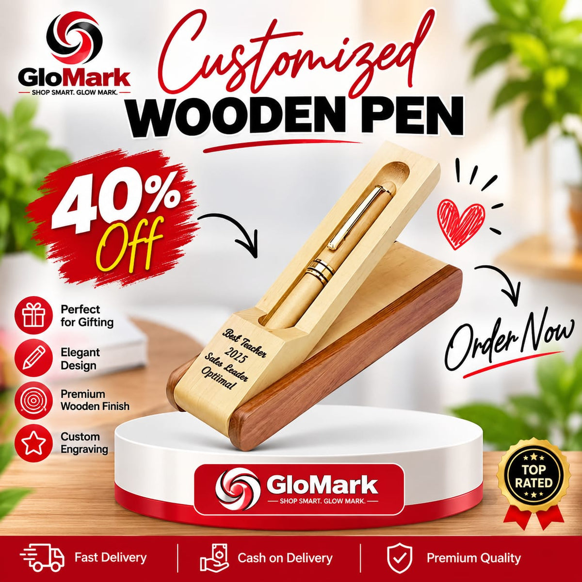 Customized Wooden Engraved Luxury Pencil Set