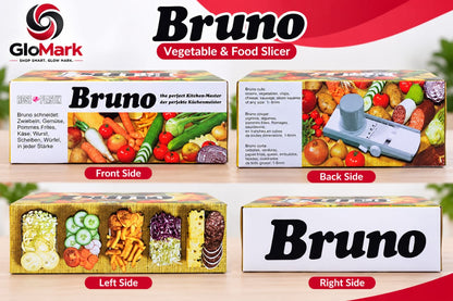 Bruno Vegetable Slicer & Cutter - Multi-Function Mandoline With Free Spray Bottle