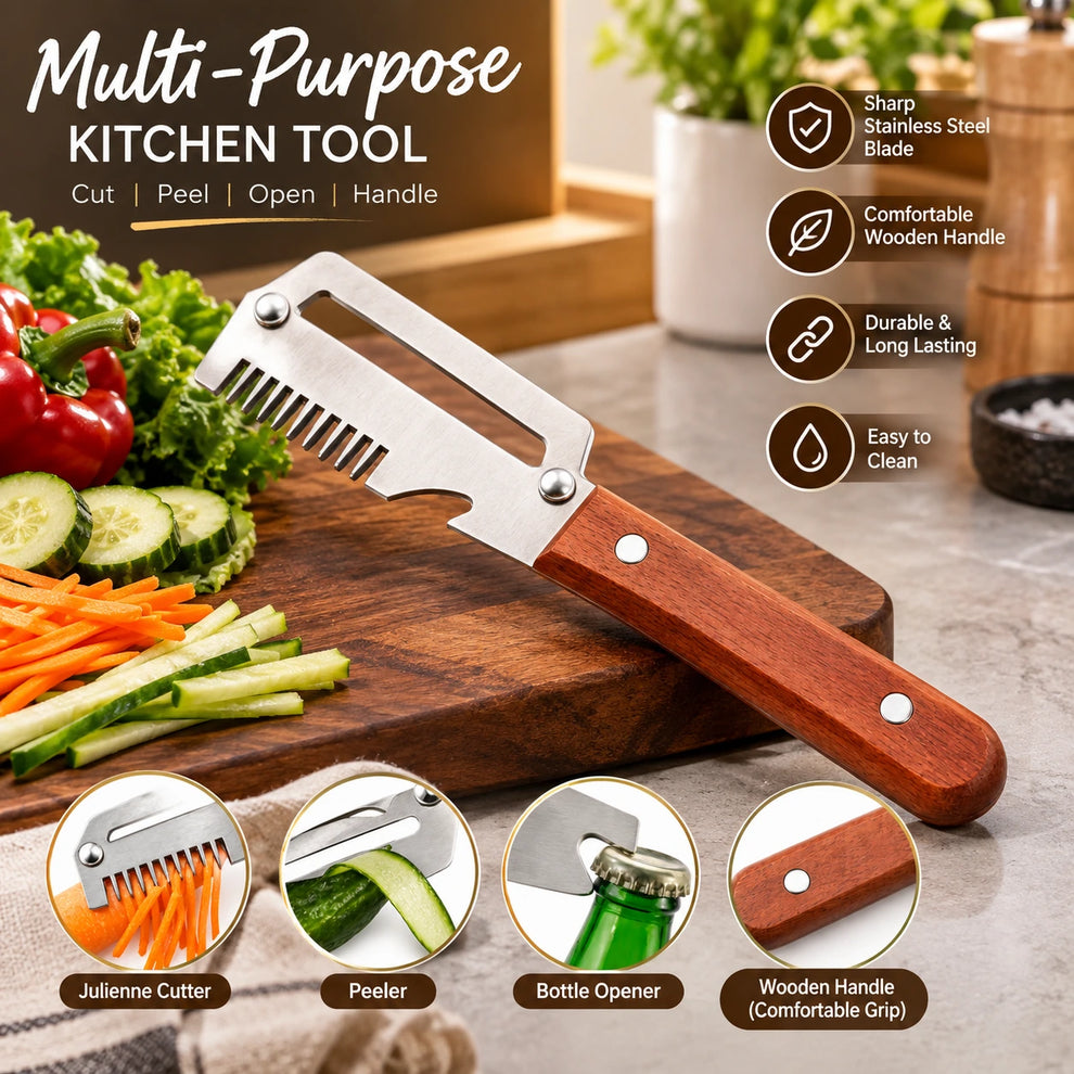 3-in-1 Vegetable Peeler with Shredder & Bottle Opener