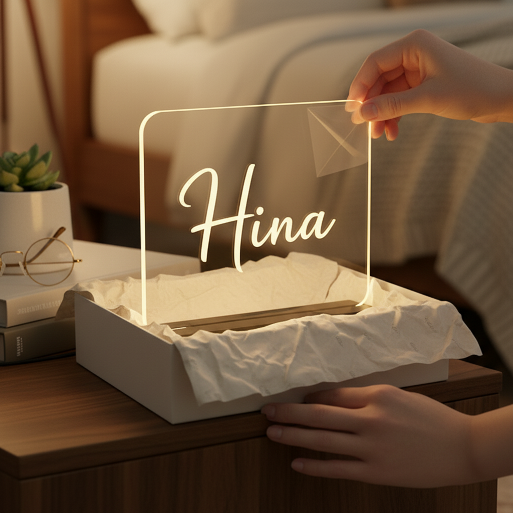 Personalised LED Name Lamp – Custom Acrylic Light