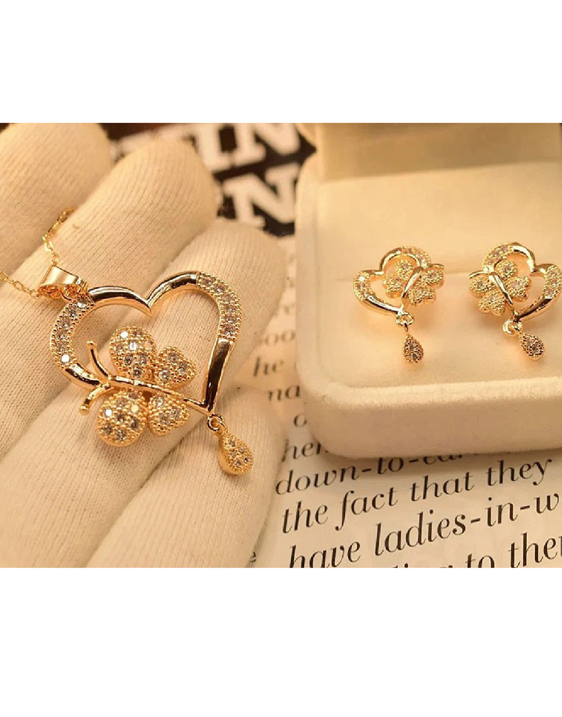 Combo of Heart Shape Necklace Set & Mutual Love Perfume for Her