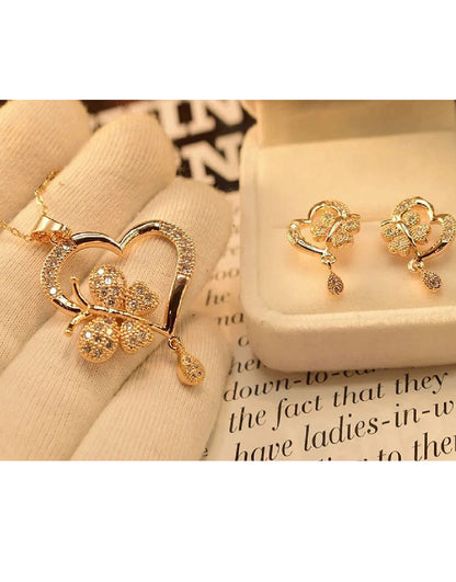 Combo of Heart Shape Necklace Set & Mutual Love Perfume for Her