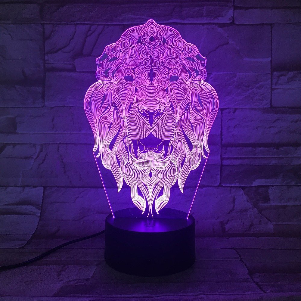 3D Lion Animal Night Light