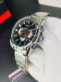 CURREN 8363 - Stainless Steel Chain Chronograph Working Watch For Men's