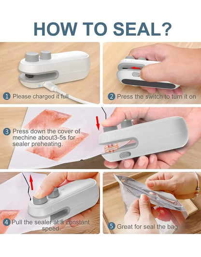 2 in 1 Portable Mini Sealing & Cutting Machine – For Snack & Chip Bags