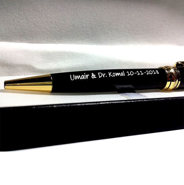Jitter Black Pen with Engraved Name